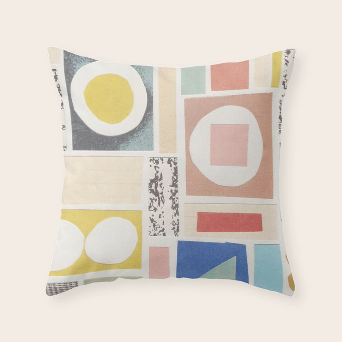 Abstract Mixed Media Collage #7 Throw Pillow Gallery Image 6