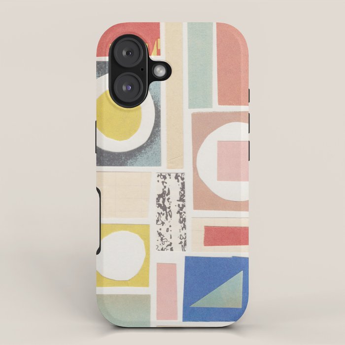 Abstract Mixed Media Collage #7 iPhone Case Gallery Image 1