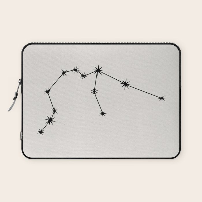 Aquarius Zodiac Star Constellation Line Art White Laptop Sleeve Gallery Image 1