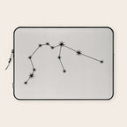 Aquarius Zodiac Star Constellation Line Art White Laptop Sleeve Gallery Image 1