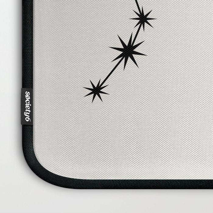 Aquarius Zodiac Star Constellation Line Art White Laptop Sleeve Gallery Image 3