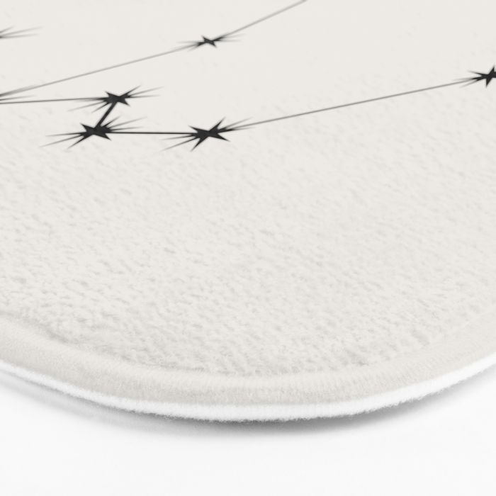 Aquarius Zodiac Star Constellation Line Art White Bath Mat Gallery Image 3