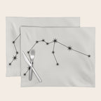 Aquarius Zodiac Star Constellation Line Art White Placemat Gallery Image 1