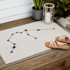 Aquarius Zodiac Star Constellation Line Art White Outdoor Rug Gallery Image 2