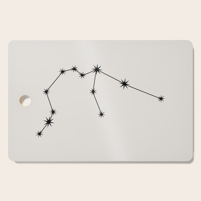 Aquarius Zodiac Star Constellation Line Art White Cutting Board Gallery Image 1