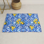 Blue Italian majolica baroque lemon art Rug Gallery Image 1