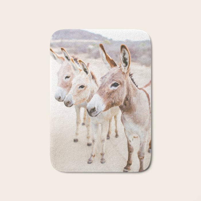 Three Donkeys in Baja, Mexico Bath Mat Gallery Image 1