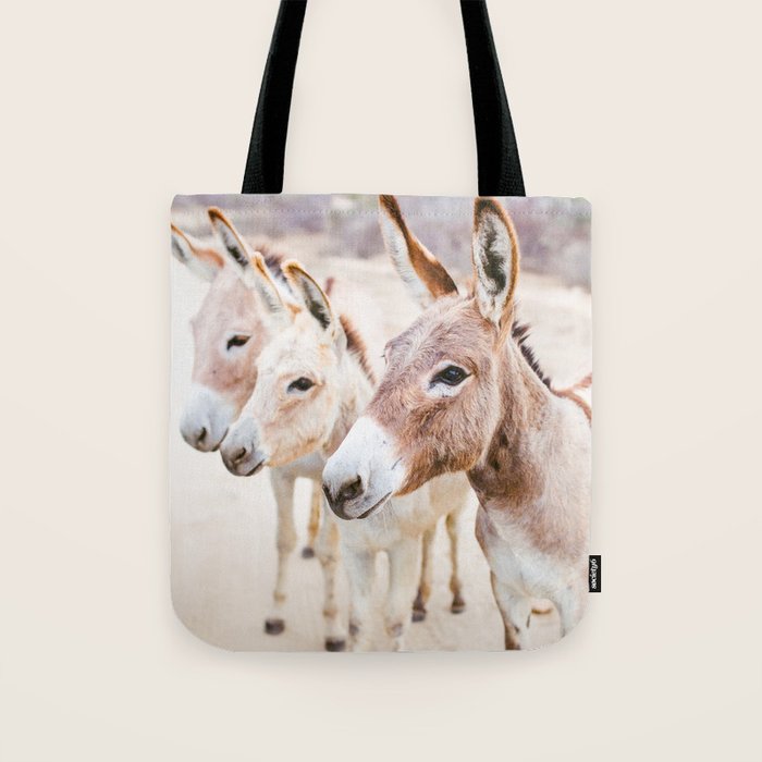 Three Donkeys in Baja, Mexico Tote Bag Gallery Image 1
