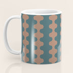 Wavy Stripes Mocha Brown and Dusty Teal Blue Ogee A-Go-Go Pattern Coffee Mug Gallery Image 3