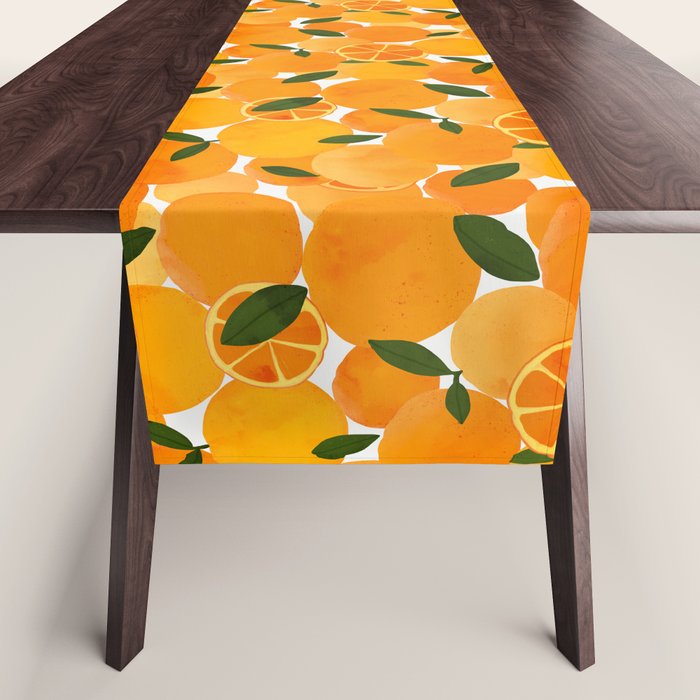 mediterranean oranges still life  Table Runner Gallery Image 1