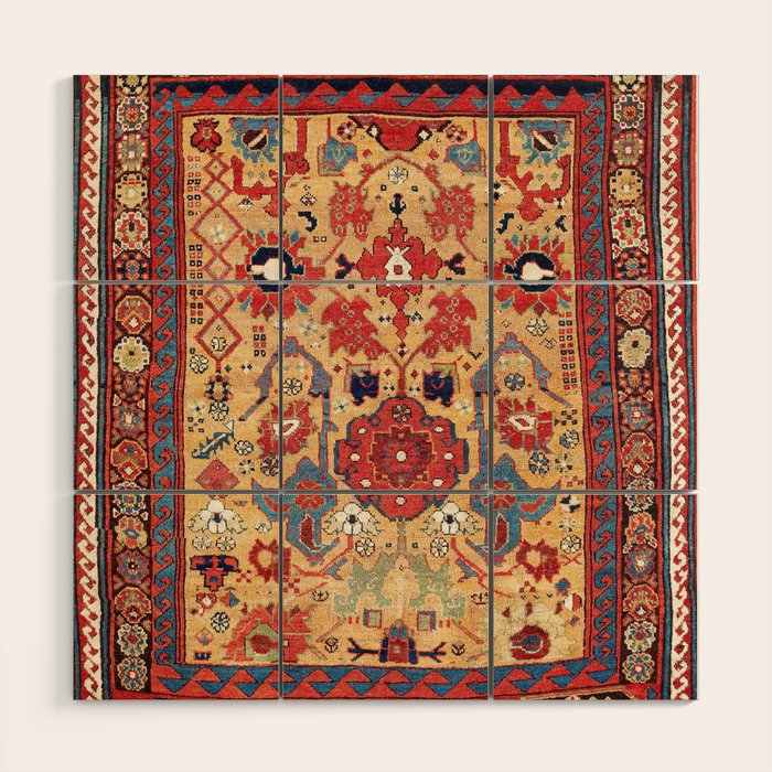 Sauj Bulag Azerbaijan Northwest Persian Rug Print Wood Wall Art Gallery Image 1