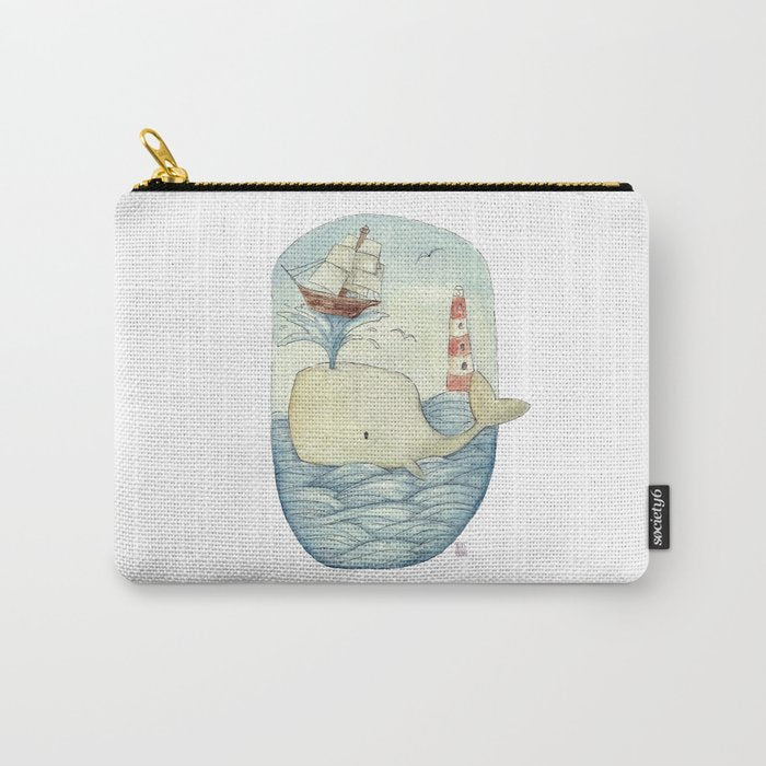 Cute Whale in the Sea Carry All Pouch Gallery Image 1