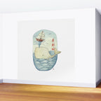 Cute Whale in the Sea Wall Mural Gallery Image 2