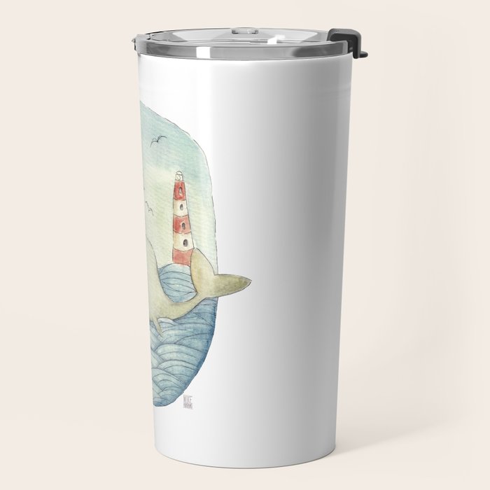 Cute Whale in the Sea Travel Mug Gallery Image 2