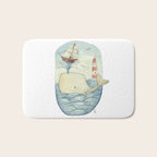 Cute Whale in the Sea Bath Mat Gallery Image 1