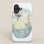 Cute Whale in the Sea iPhone Case Gallery Image 1