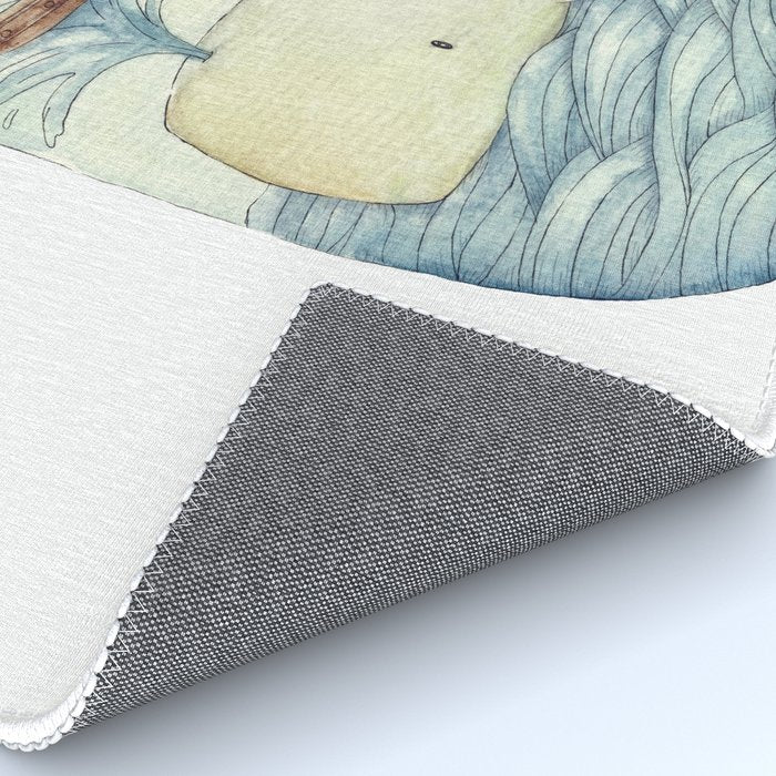 Cute Whale in the Sea Rug Gallery Image 4