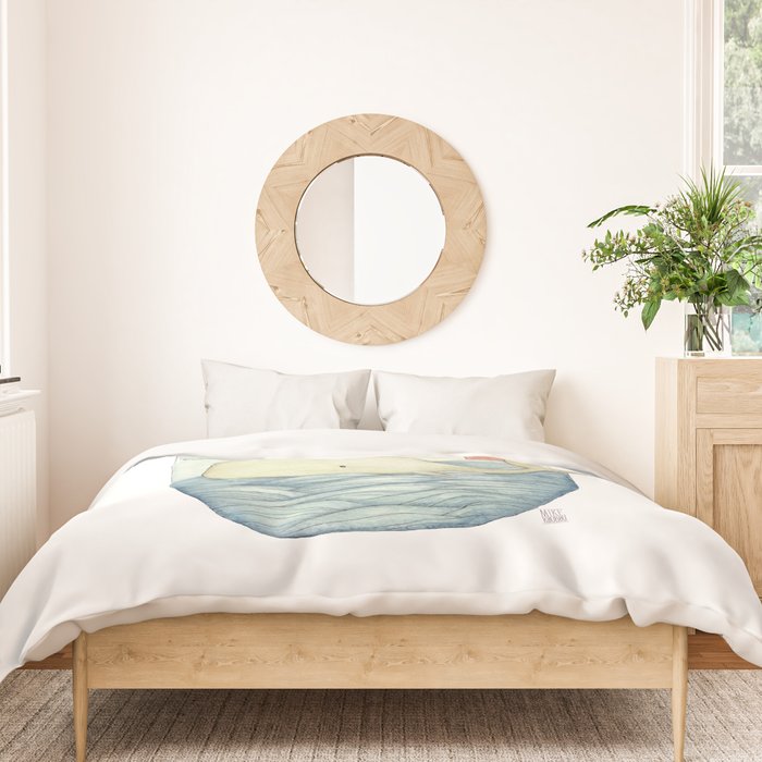 Cute Whale in the Sea Duvet Cover Gallery Image 3