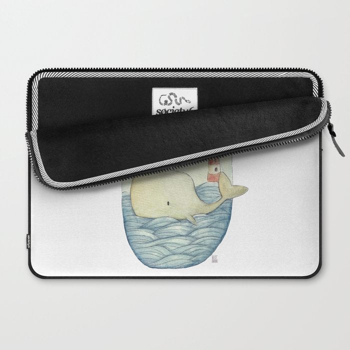 Cute Whale in the Sea Laptop Sleeve Gallery Image 2