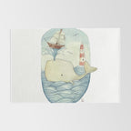 Cute Whale in the Sea Rug Gallery Image 2