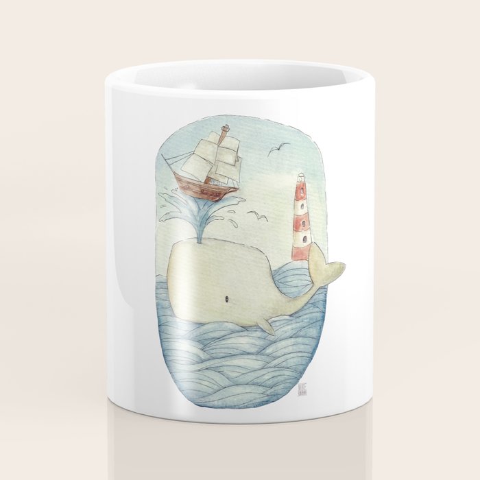 Cute Whale in the Sea Coffee Mug Gallery Image 4