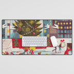 New York city ice rink Rockefeller center skating Desk Mat Gallery Image 1