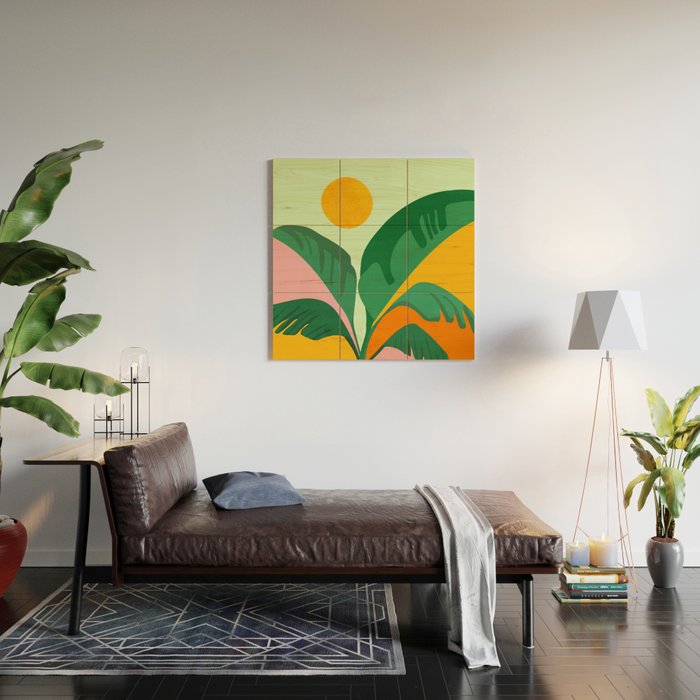 Things Are Looking Up / Tropical Greenery Wood Wall Art Gallery Image 2