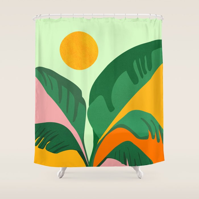 Things Are Looking Up / Tropical Greenery Shower Curtain Gallery Image 1