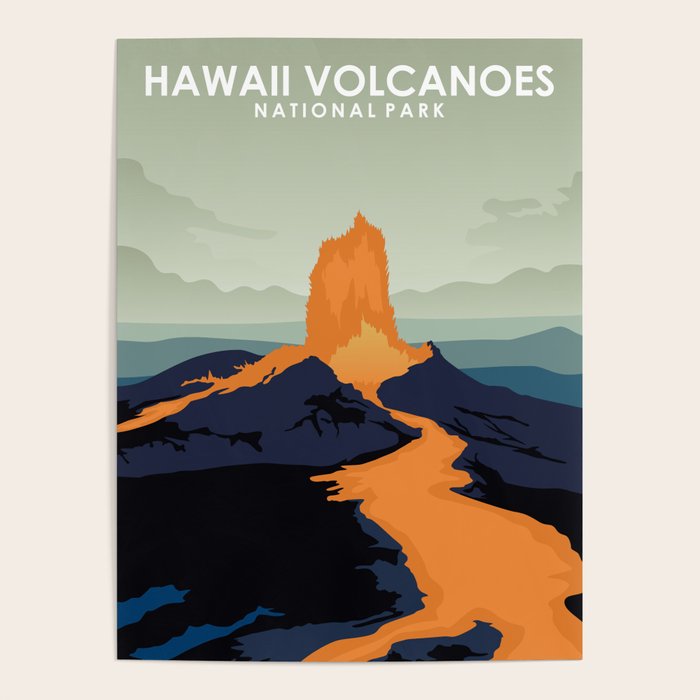 Hawaii Volcanoes National Park Travel Poster Poster Gallery Image 1