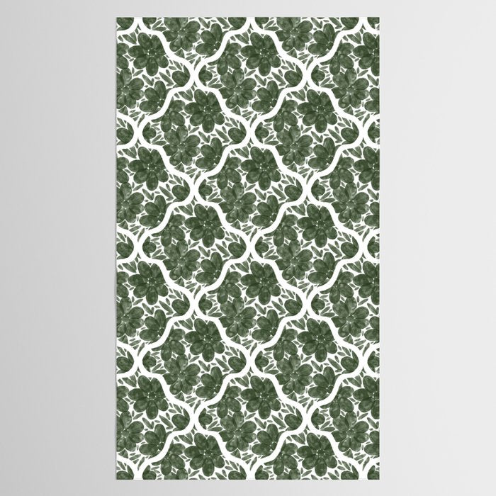 Green Petals Oasis Motif Tablecloth Gallery Image 2