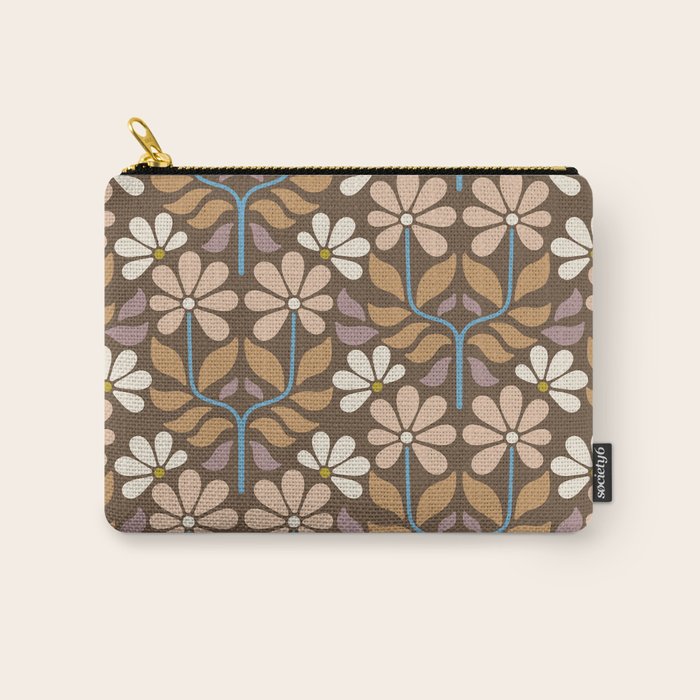Retro Floral Pattern Bloom Carry All Pouch Gallery Image 1