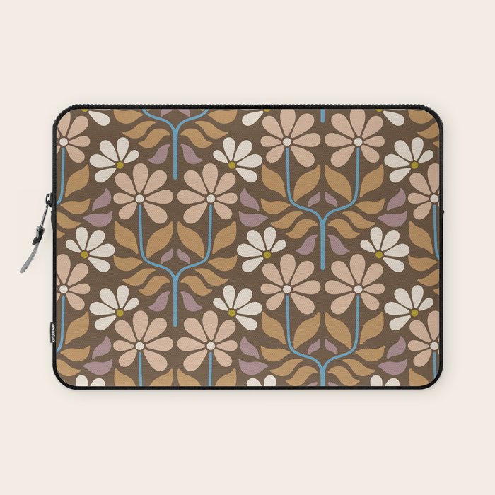 Retro Floral Pattern Bloom Laptop Sleeve Gallery Image 1