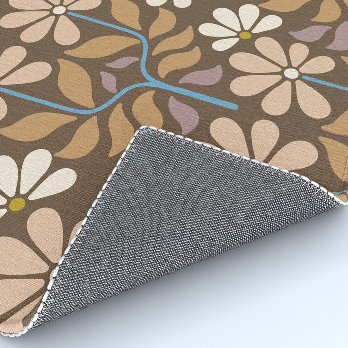 Retro Floral Pattern Bloom Rug Gallery Image 4