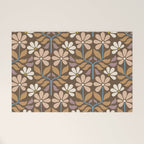 Retro Floral Pattern Bloom Welcome Mat Gallery Image 1