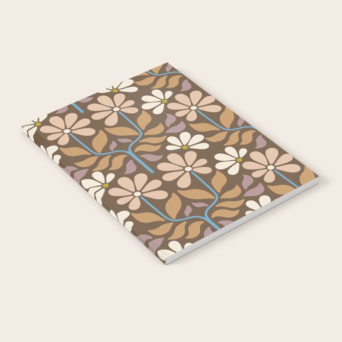 Retro Floral Pattern Bloom Notebook Gallery Image 1