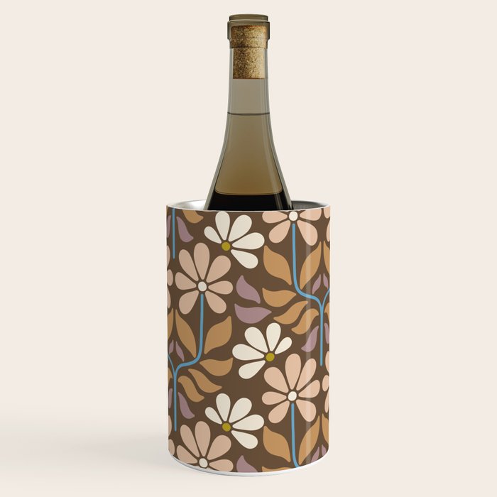 Retro Floral Pattern Bloom Wine Chiller Gallery Image 1