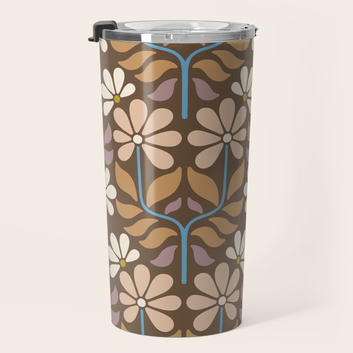 Retro Floral Pattern Bloom Travel Mug Gallery Image 3