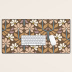 Retro Floral Pattern Bloom Desk Mat Gallery Image 1