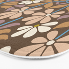 Retro Floral Pattern Bloom Bath Mat Gallery Image 3