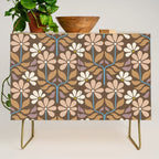 Retro Floral Pattern Bloom Credenza Gallery Image 1