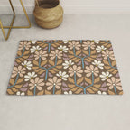Retro Floral Pattern Bloom Rug Gallery Image 1