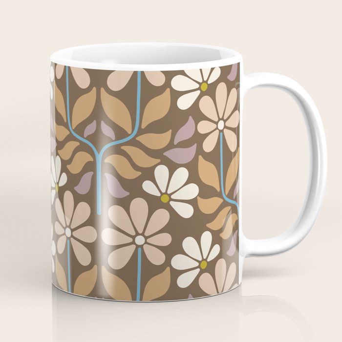Retro Floral Pattern Bloom Coffee Mug Gallery Image 1