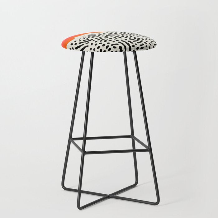 Sunset & Spots: Mid Century Abstraction Stool Gallery Image 1