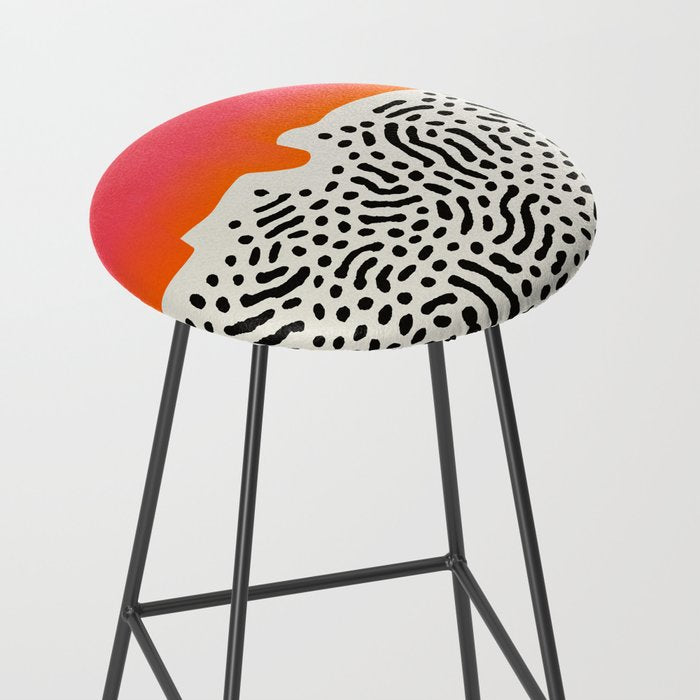 Sunset & Spots: Mid Century Abstraction Stool Gallery Image 2
