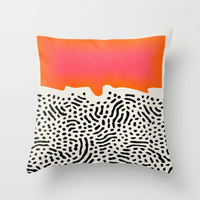 Sunset & Spots: Mid Century Abstraction Throw Pillow Gallery Image 6