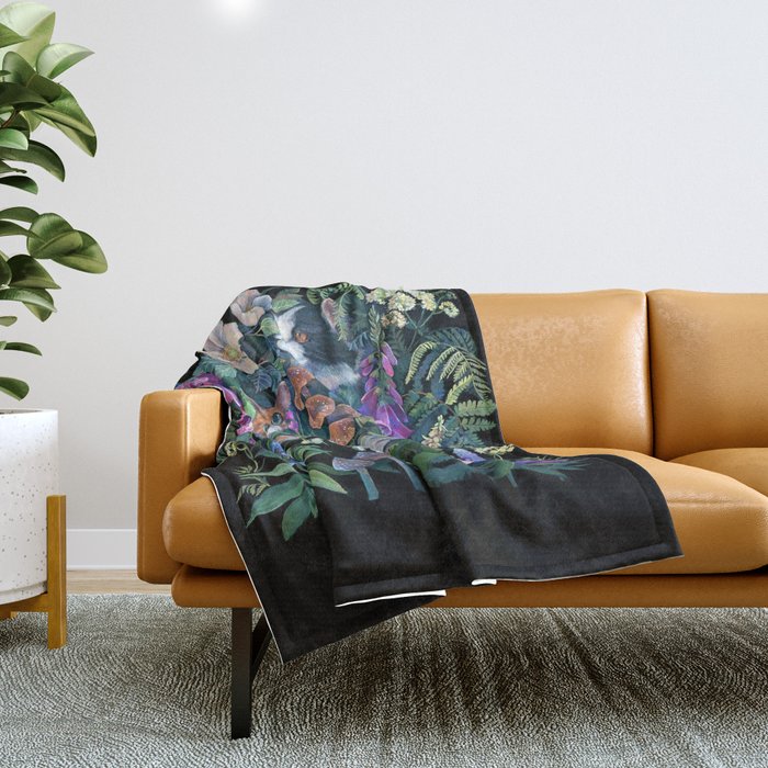 Cats Flower Garden Throw Blanket Gallery Image 1
