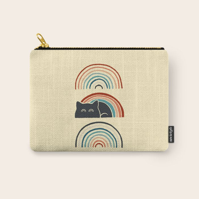 Abstraction minimal cat 8d rainbow meow Carry All Pouch Gallery Image 1
