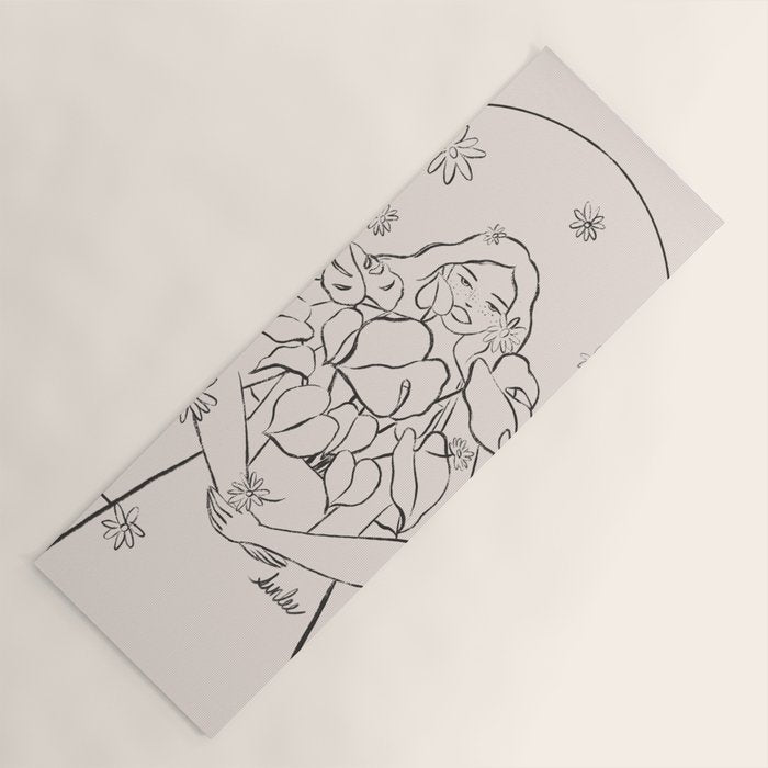 Falling Flowers lines Yoga Mat Gallery Image 1