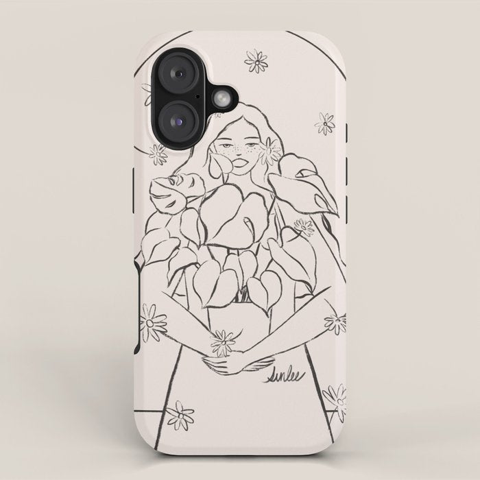 Falling Flowers lines iPhone Case Gallery Image 1