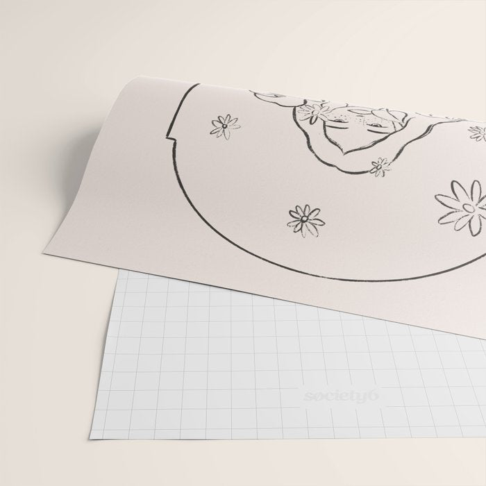 Falling Flowers lines Wrapping Paper Gallery Image 2